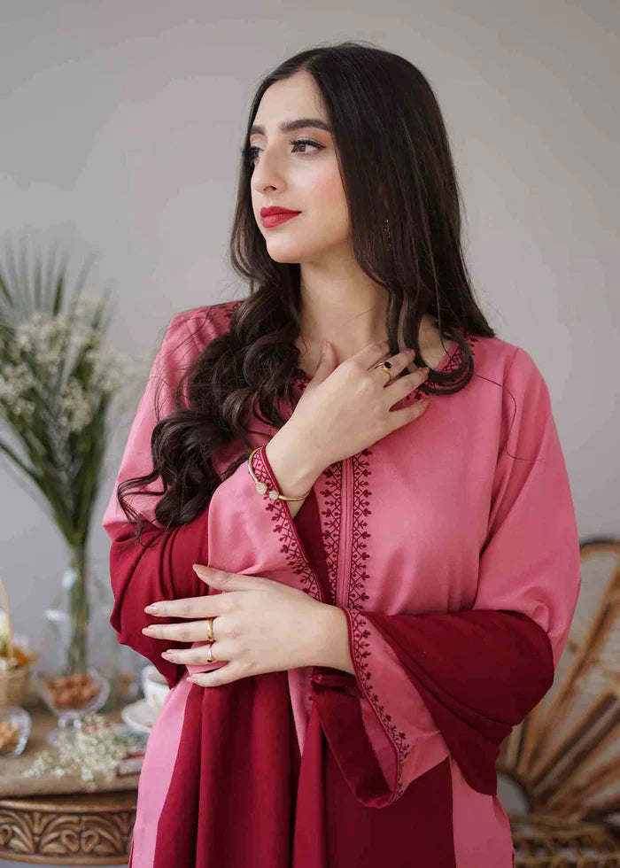 WINTER 3PC Dhanak suit with Embroidered Shawll-RT555