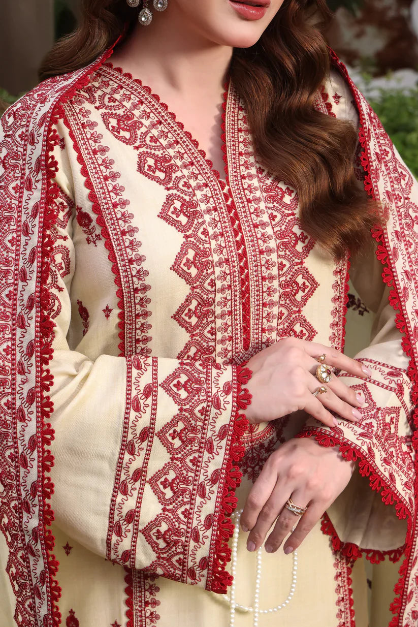 RT1256-Asim Jofa - Winter 3PC Dhanak Embroidered Suit