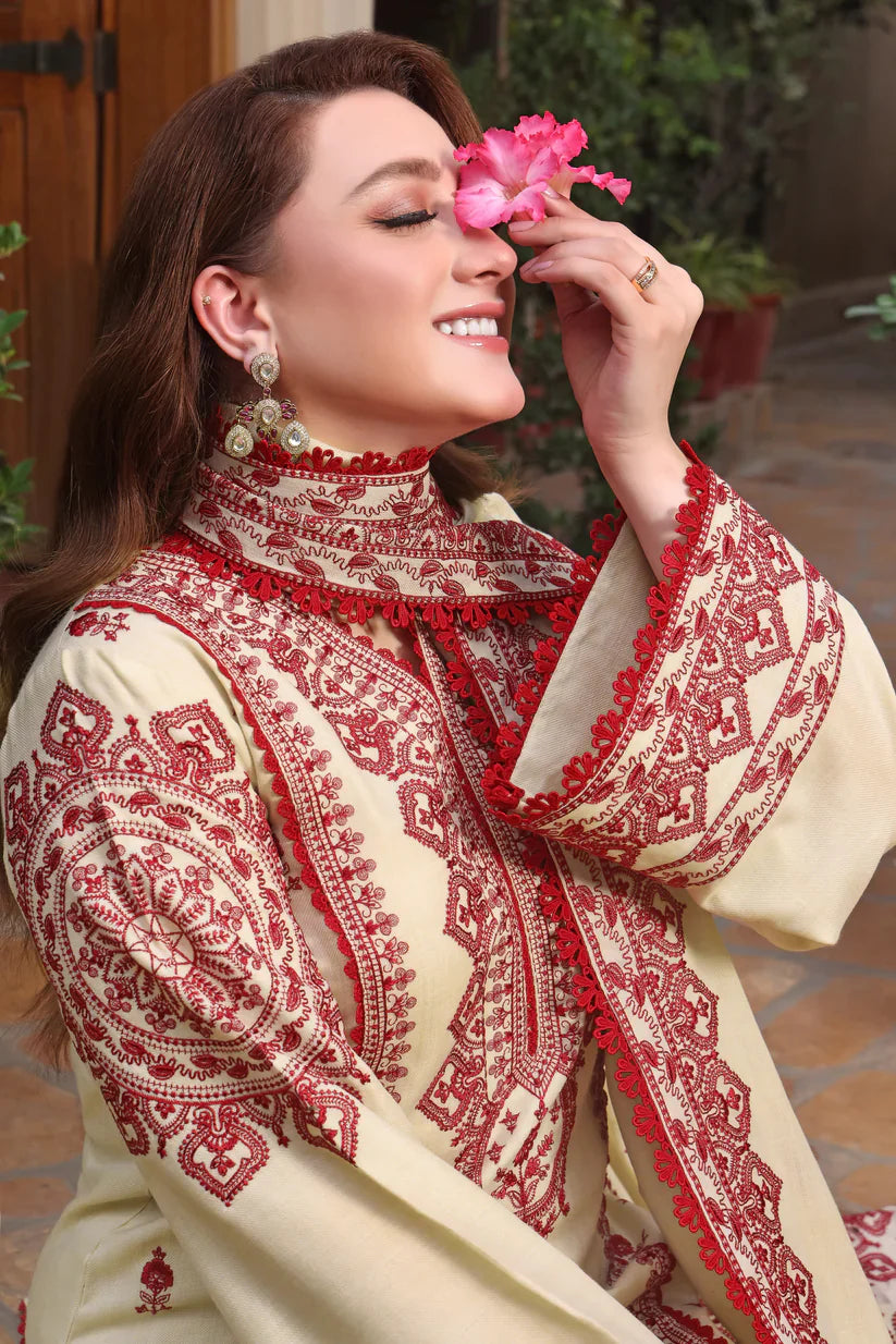 RT1256-Asim Jofa - Winter 3PC Dhanak Embroidered Suit
