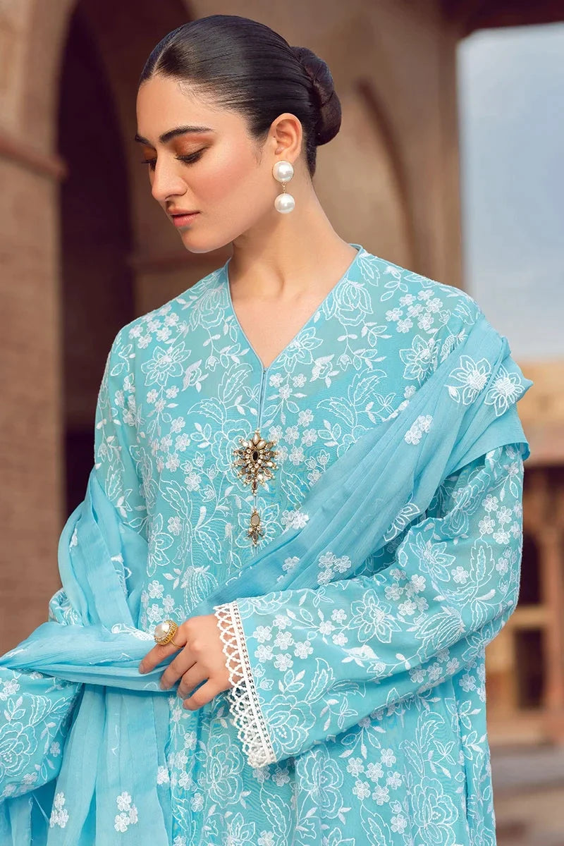 Bareeze -Embroidered 3pc lawn dress with embroidered chiffon dupatta-RT519