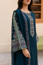 RT919 - Sapphire 3PC Dhanak Winter Embroidered Suit