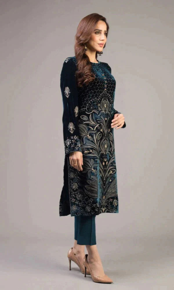 Bareeze 3PC Lawn Front Full Embroidered Back Bazo Embroidered Bember Dupatta -RT436