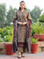 RT1070-WINTER 3PC Dhannak Embroidered suit with Printed Shawll