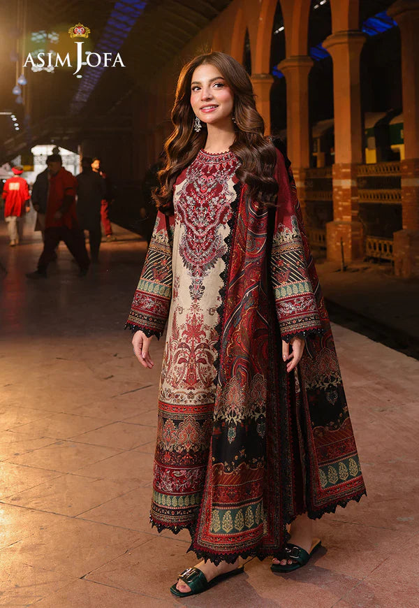 RT1257-Asim Jofa - Winter 3PC Karandi Digital Print Dress
