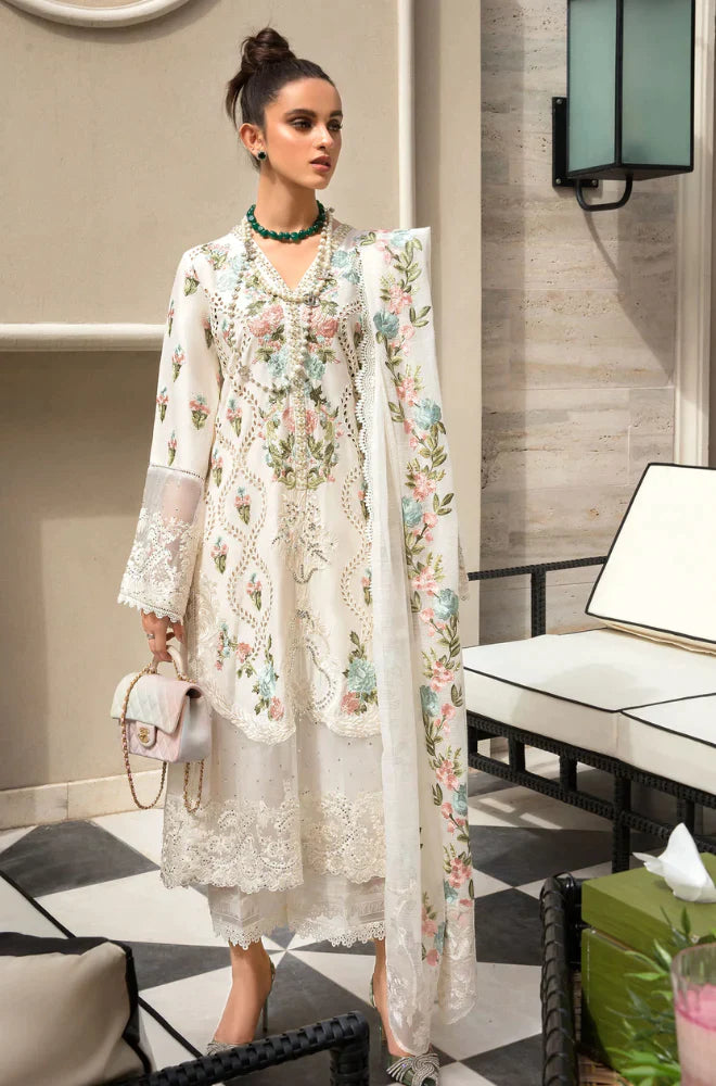 Crimson - 3PC Lawn Heavy Embroidered Sequence Work With Organza Embroidered Dupatta -RT506