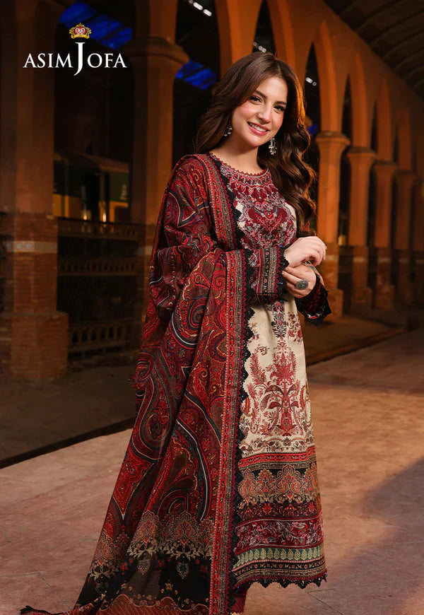 RT1257-Asim Jofa - Winter 3PC Karandi Digital Print Dress