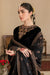 RT1030-Winter Embroidered Velvet Dress With Organza embroidered Dopata