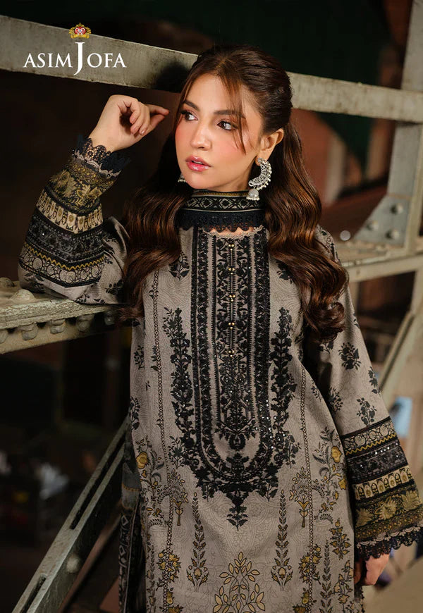 RT1264-Asim Jofa - Winter 3PC Karandi Digital Print Dress