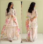 RT922-SUMMER-3 Piece Unstitched Digital Printed Lawn Suit - Digital Printed Silk Dupatta