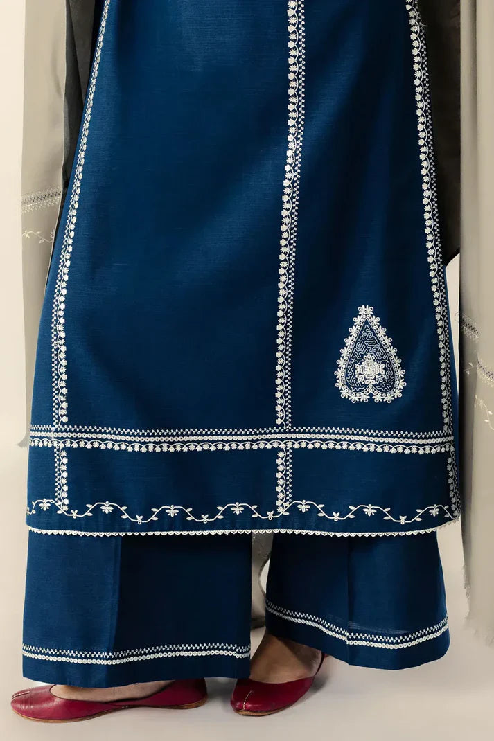 RT1282-Zara Shahjahan - Winter 3PC Dhanak Embroidered Suit