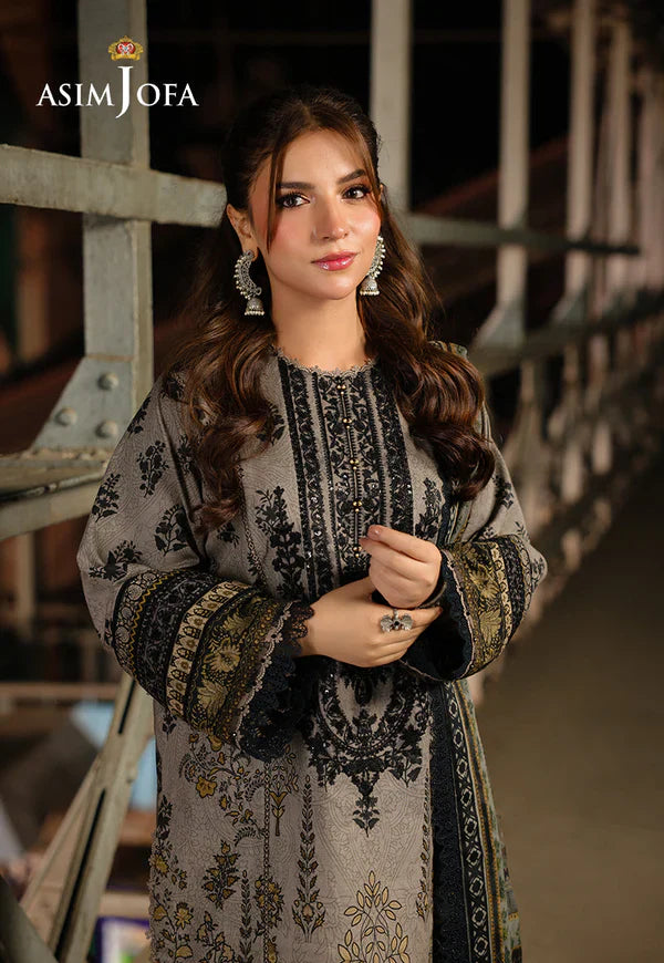 RT1264-Asim Jofa - Winter 3PC Karandi Digital Print Dress