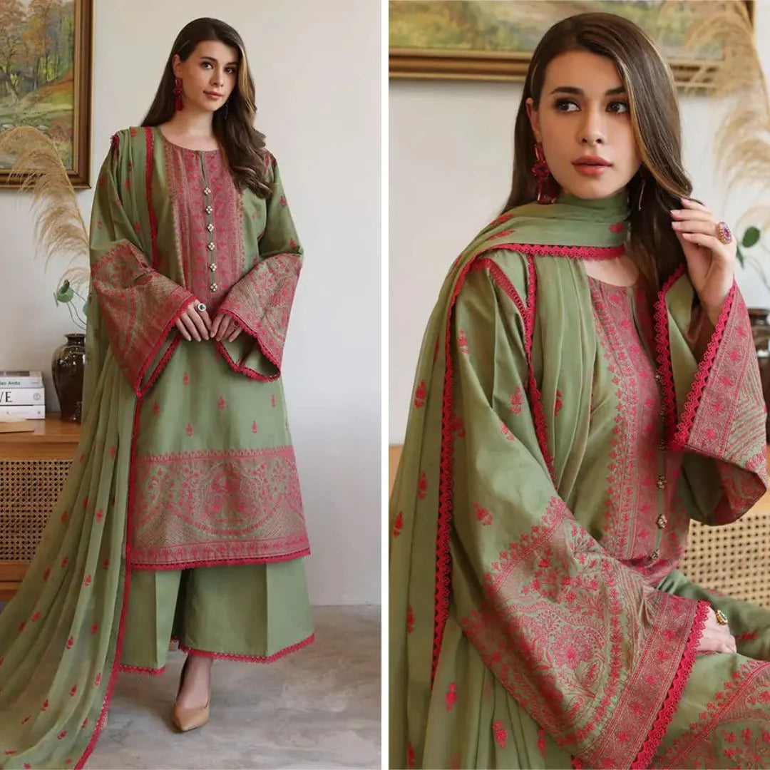 RT929 - Bareeze 3 Piece Embroidered Lawn Suit