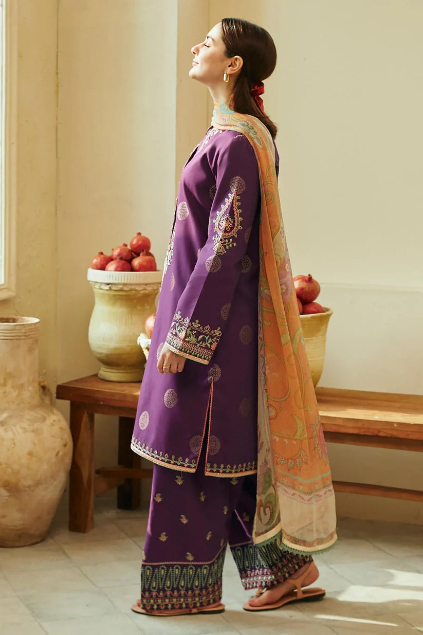 RT856-SUMMER - 3PC Lawn Heavy Embroidered Shirt With Printed Dupatta Fancy Monar