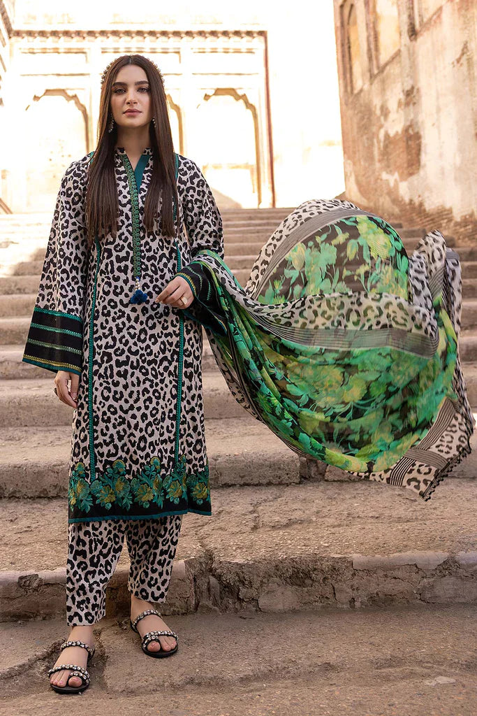 RT538-3 Piece Unstitched Digital Printed Lawn Suit - Digital Printed Monaar Dupatta