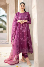 RT835-SUMMER 3PC Lawn Heavy Embroidered Shirt With Organza Embroidered Dupatta
