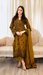 RT1216-Baroque -Winter 3PC Dhanak Embroidered Suit