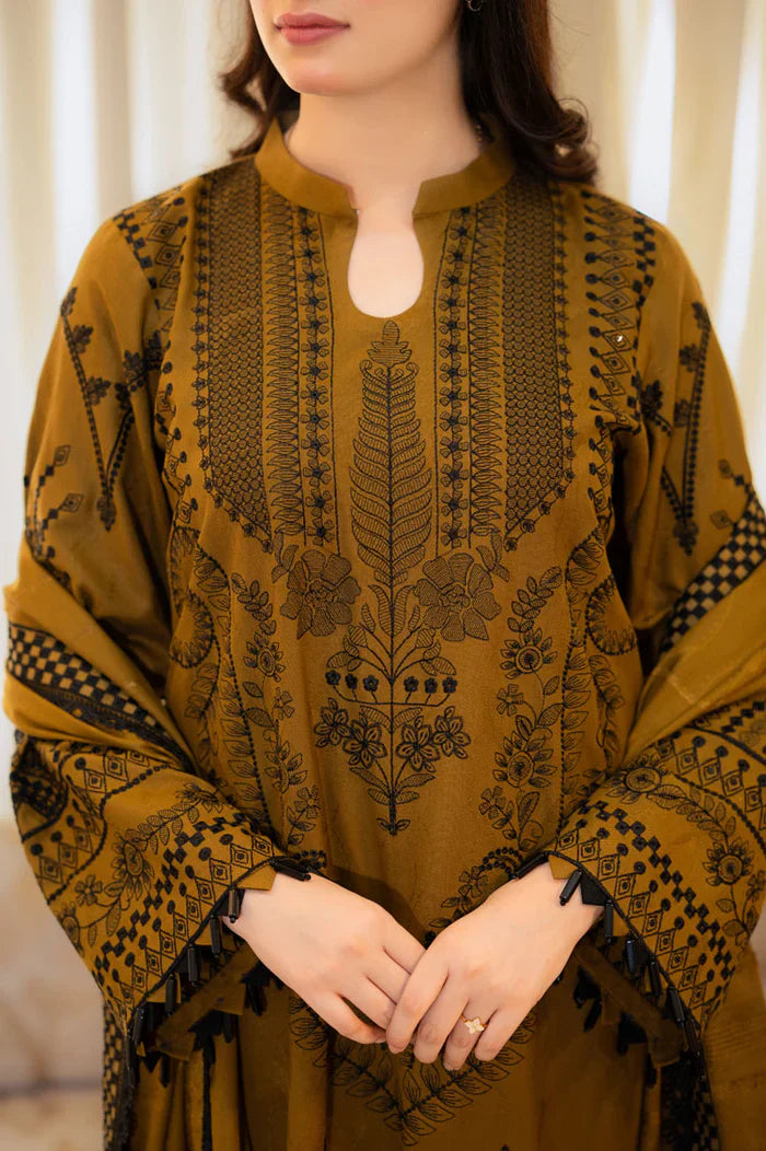 RT1216-Baroque -Winter 3PC Dhanak Embroidered Suit