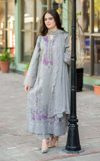 RT940 - Mushq - 3PC Lawn ChickenKari Embroidered Suit