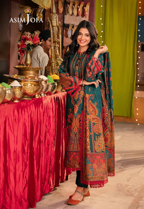 RT1269-Asim Jofa - Winter 3PC Karandi Digital Print Dress