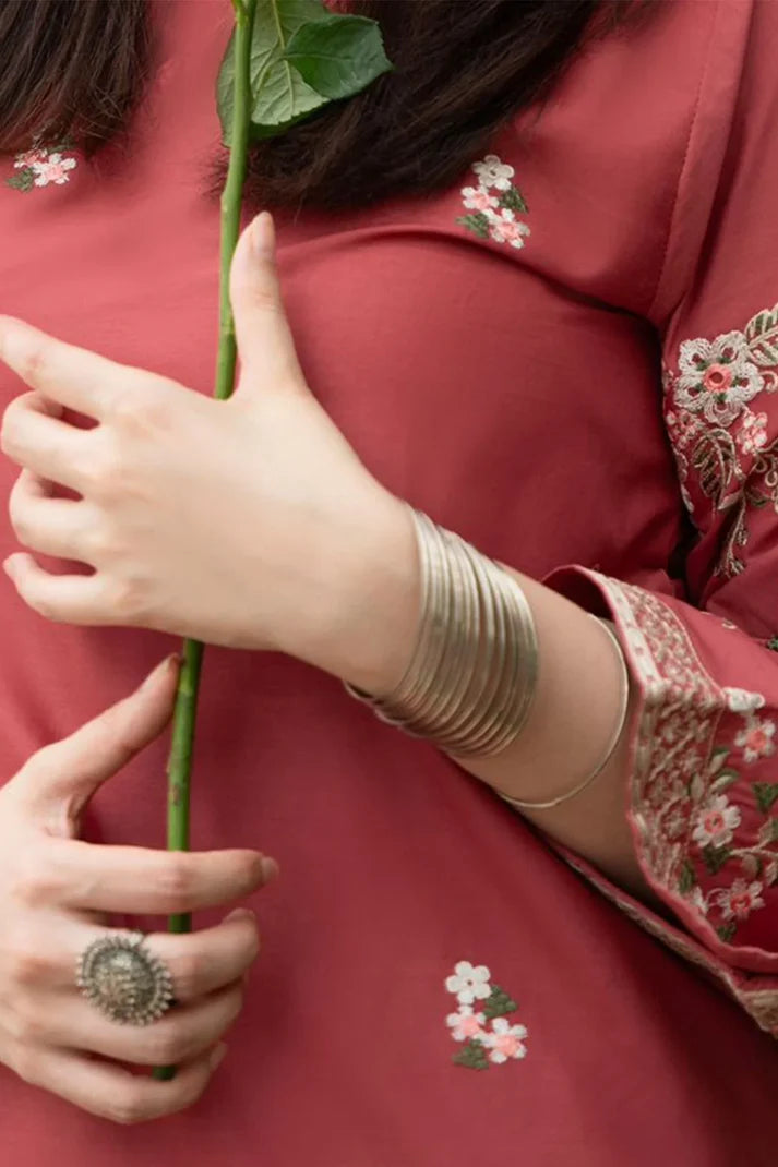 RT934-Zara shahjahan 2Pc Embroidered Lawn Suite With Fully Embroidered trouser