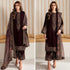 RT1114-Winter Velvet Unstitched 3PCs Embroidered Dress With Organza Dupatta