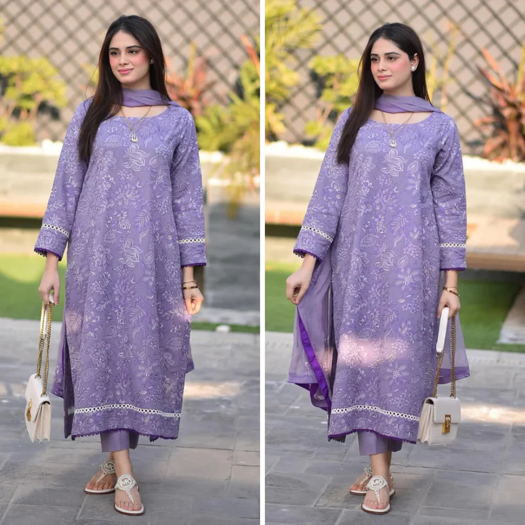 RT931 - Breeze 3PC Lawn Embroidered Suit