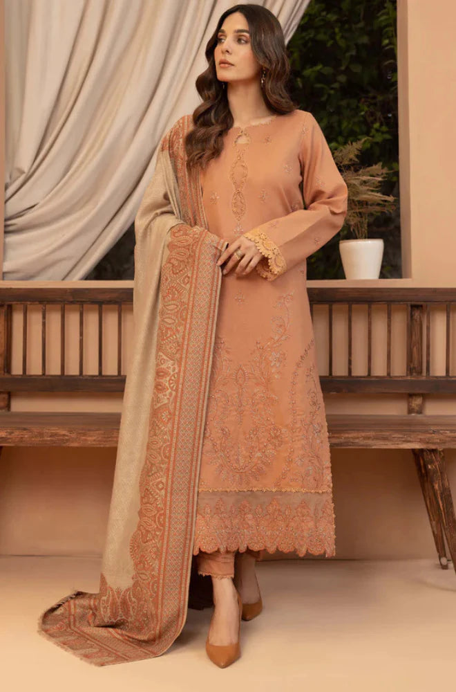 RT1281-Bin ilyas - Winter 3PC Dhanak Embroidered Suit