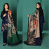 RT1102-WINTER Nishat Blue Linen Embroidered three piece With Printed Wool Shawll