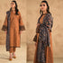 RT1105-WINTER 3PC Dhannak Embroidered suit with Printed Shawll