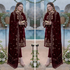 RT1203-Azure Embroidered Velvet Winter 3piece suit