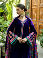RT1212-Charizma EmbroideredWinter Velvet 3piece suit