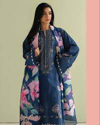 RT921-SUMMER-3 Piece Unstitched Digital Printed Lawn Suit - Digital Printed Silk Dupatta