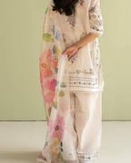 RT922-SUMMER-3 Piece Unstitched Digital Printed Lawn Suit - Digital Printed Silk Dupatta