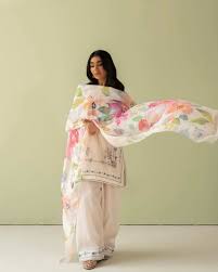 RT922-SUMMER-3 Piece Unstitched Digital Printed Lawn Suit - Digital Printed Silk Dupatta