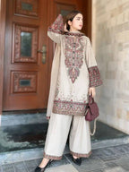RT1274-Maria .B. - Winter 3PC Dhanak Chickenkari Embroidered Suit
