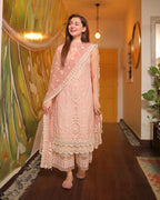 RT861-Luxury Lawn Stuff 3 Piece Full Embroidered With Extra Embroidered Patches.