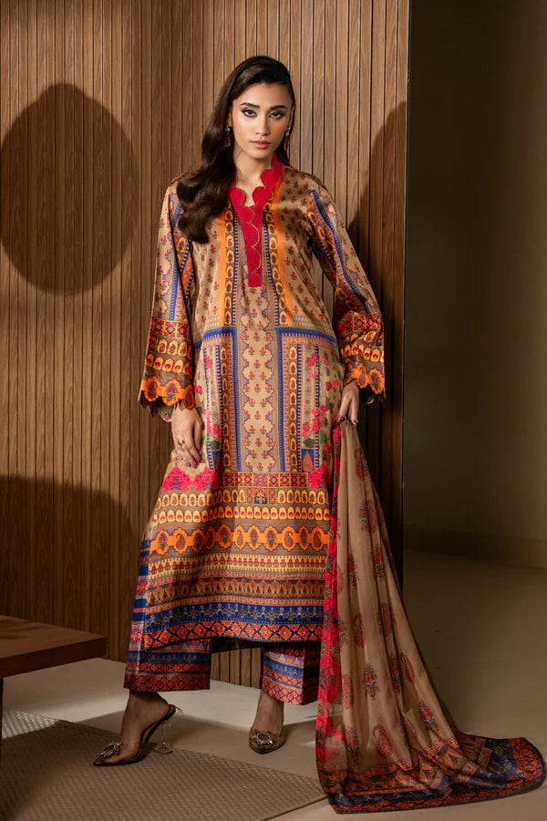 RT1271-Maryum N Maria Winter 3PC Karandi Digital Print Dress