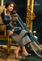 WINTER 3PC Velvet Heavy Embroidered Shirt With Organza Dupatta =RT057