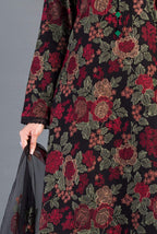 Bareeze -Embroided 3pc Linen dress with embroidered chiffon dupatta-RT028